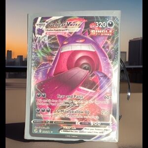 Pokemon Gengar VMAX Card - Purple Pink Holographic Art